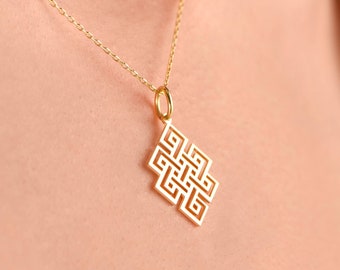 Dainty Endless Knot Necklace - Symbol of Endless Unity in Solid Gold Necklace For Mom,Mother's Day Gift,Gift For Mom