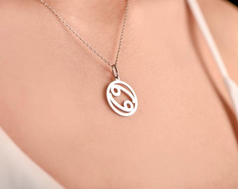 Elegant Solid Gold Cancer Necklace - Dainty Zodiac Jewelry for Cancerians,Mother’s Day Gift