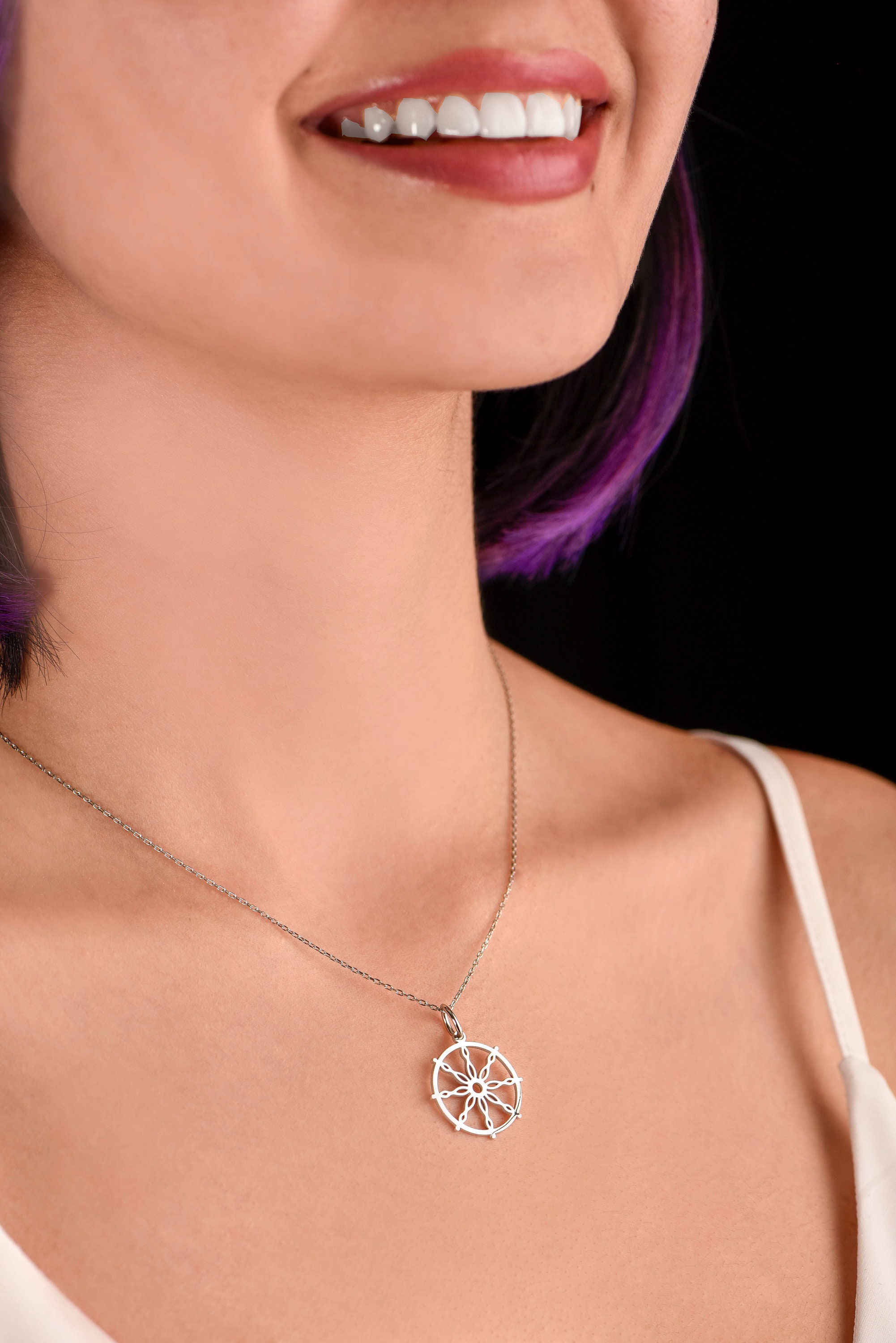 Dharmachakra Gold Pendant Etsy