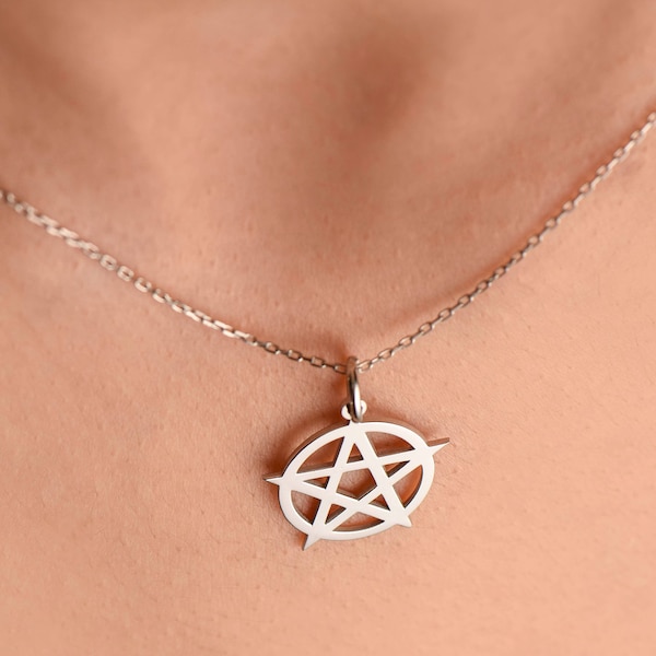 Pentagram Necklace / 14K Gold Pentagram Necklace/Pentagram Symbol Charm/Pentagram Mystic Chain/ Mother’s Day Gift,Gift for Mom