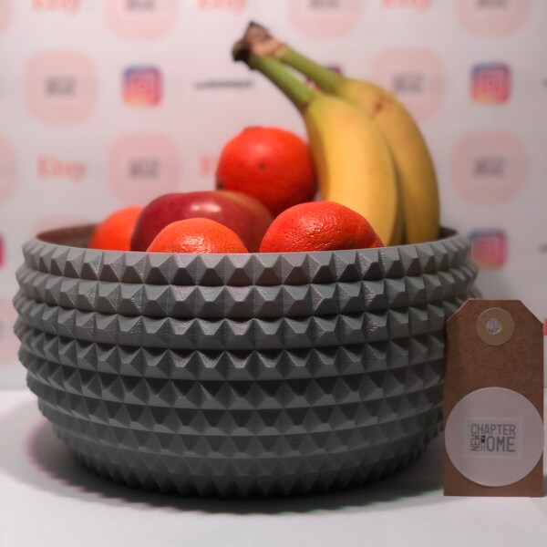 Blue Fruit Bowl Etsy