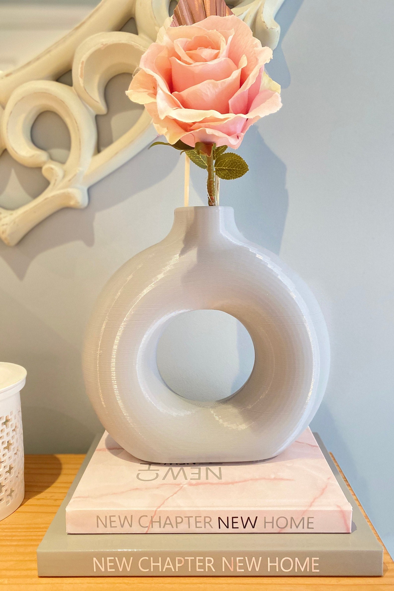 Large Donut Vase Nordic Flat Vase Minimalist Dried Etsy