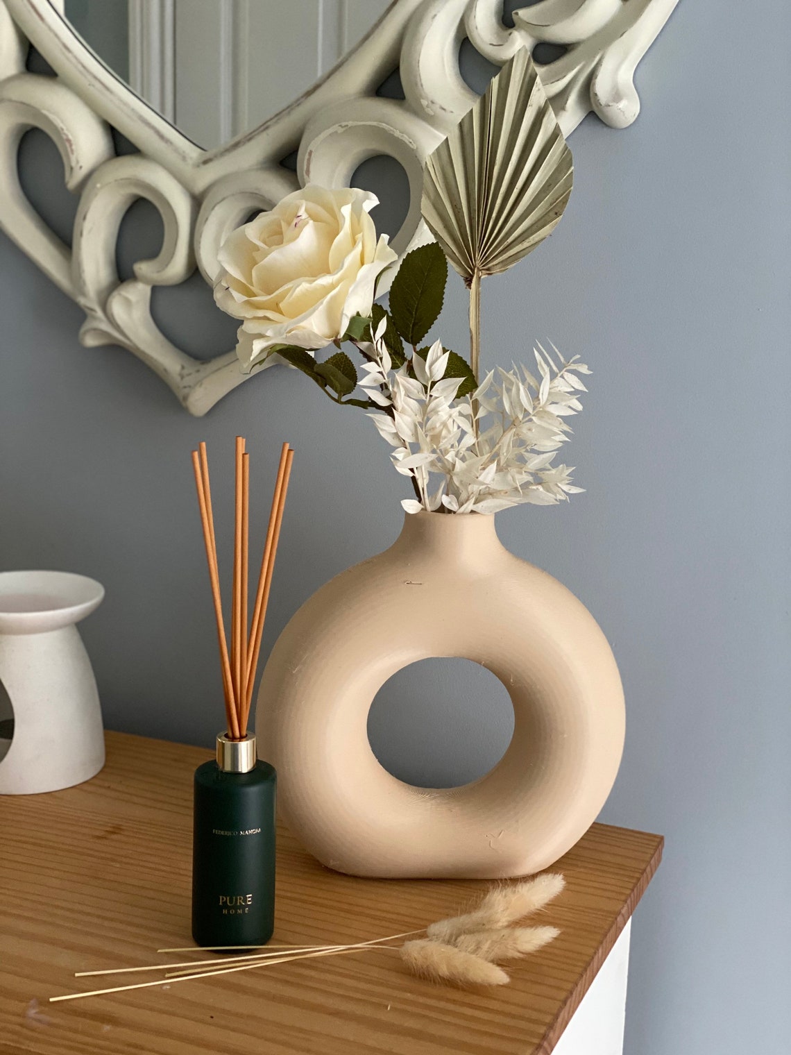 Donut Vase Nordic Flat Vase Minimalist Dried Flowers Etsy