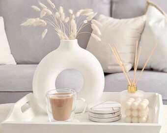 Large Donut Vase | Nordic | Minimalist | Dried Flowers | Doughnut | Circle Vase | vases for pampas grass
