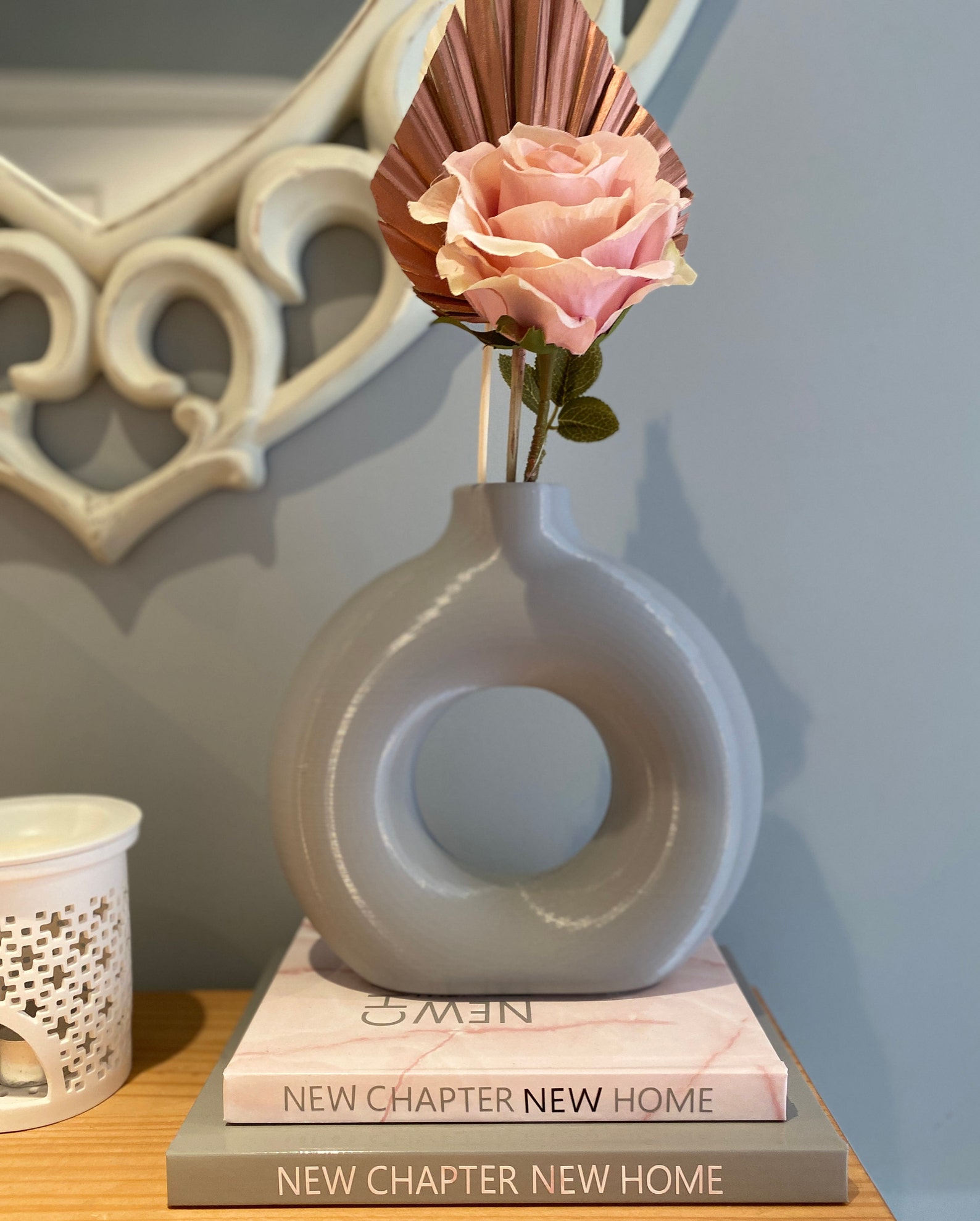 Large Donut Vase Nordic Flat Vase Minimalist Dried Etsy