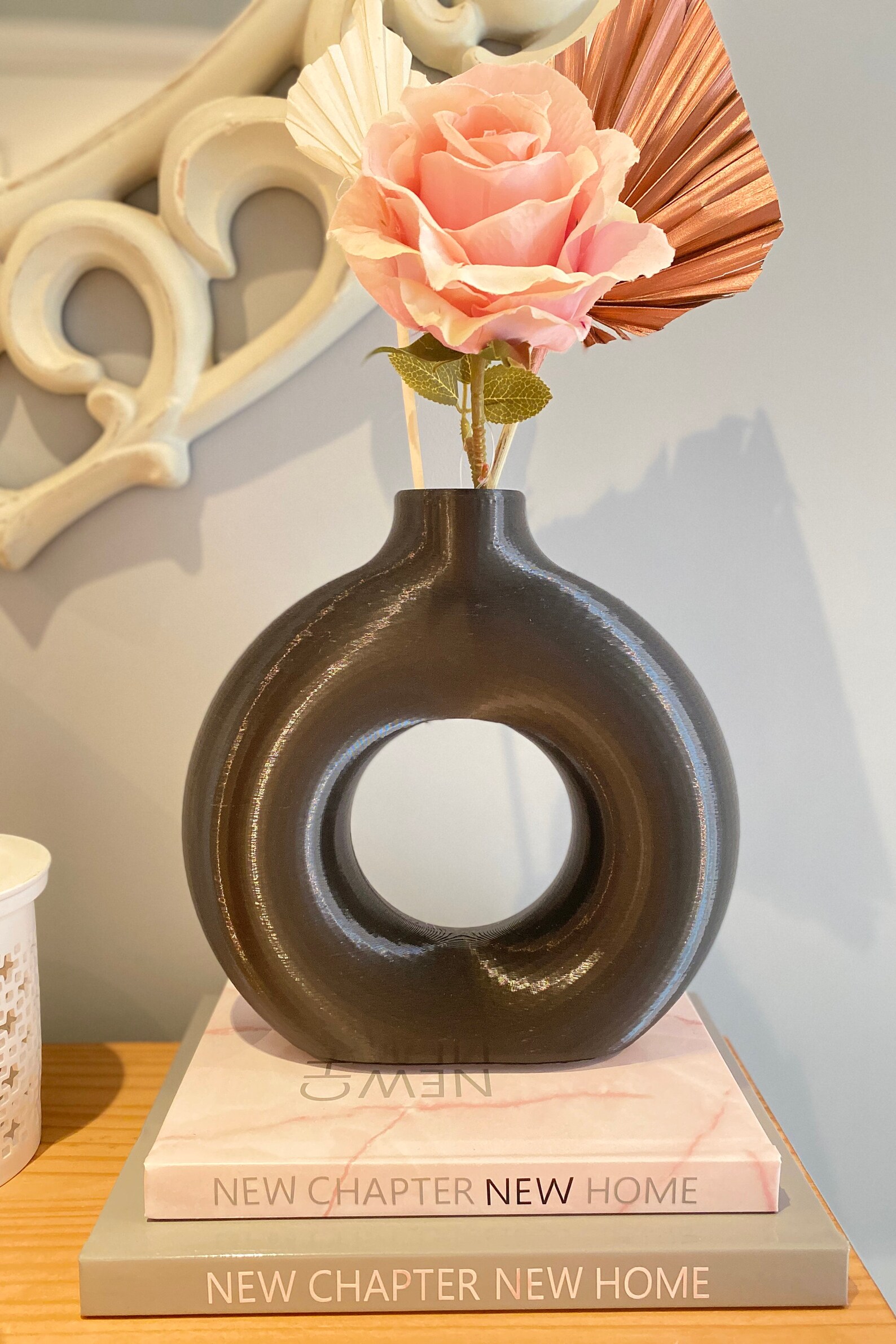 Large Donut Vase Nordic Flat Vase Minimalist Dried Etsy UK