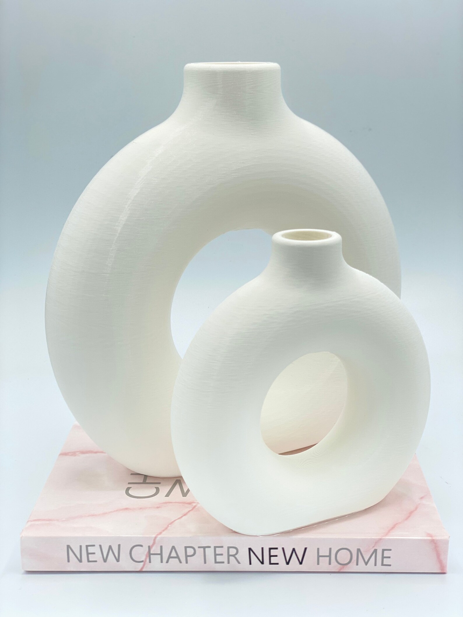 Small Donut Vase Nordic Flat Vase Minimalist Dried Etsy