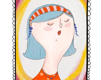 Achtsamkeitskarte "bleib bei dir" | süße Karte A6 für Freundin, Mama, Tante, Schwester | Postkarte | Mutkarte für Frauen |