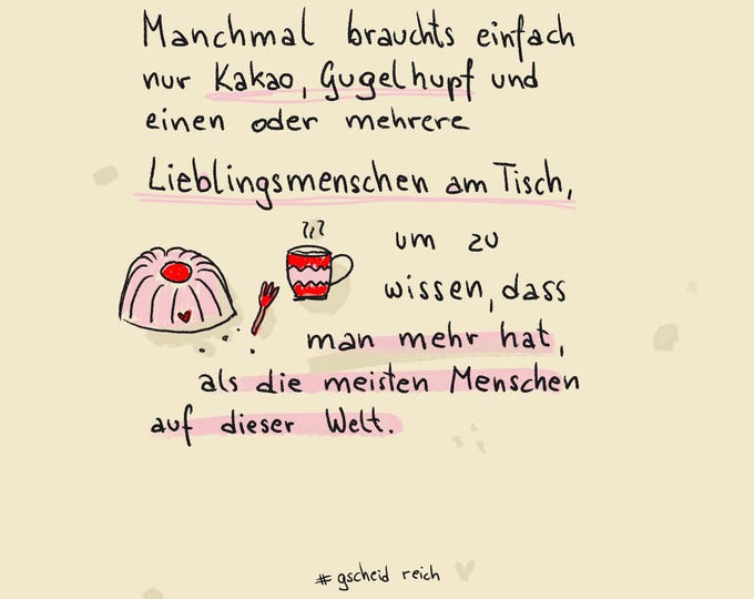 Grußkarte Guglhupf | Lieblingsmenschen, Freunde und Kuchen | Glückwunschkarte | Spruchkarte |Statement Karte | Freundschaft ist