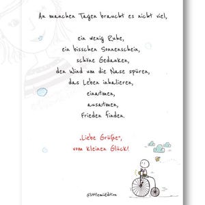 Tarjeta de impulso pequeña felicidad | Tarjeta de felicitación | Felicidad y Amor | Postal para seres queridos | Enviar saludos | Alegría | amistad
