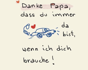 Vatertagskarte| Grußkarte | Danke Papa|Glückwunschkarte | Karte zum Vatertag  | Grüße verschicken |