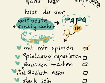 Vatertagskarte| Grußkarte | Danke Papa|Glückwunschkarte | Karte zum Vatertag  | Grüße verschicken |