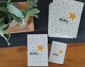 Statement Notebook A5 | Softcover Notebook | Journal or Diary for Important Thoughts | Writing a Diary | Star Design Notebook
