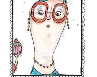 Besondere Geburtstagskartefür die Freundin| Statement Karte | Kuchen Karte| Glückwunschkarte | Postkarte mit Spruch| Karten für Frauen