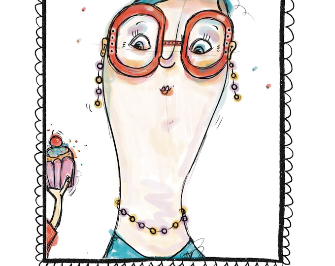 Special greeting card Lady Muffin | Statement card | Women's cake card | Congratulations card | Postcard with saying | Cards for women