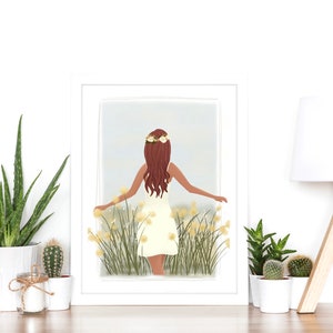 Fields of Wonder Illustration | A4 Print | Boho Print | Floral Decor | Home Decor | Floral Print | Botanical Print