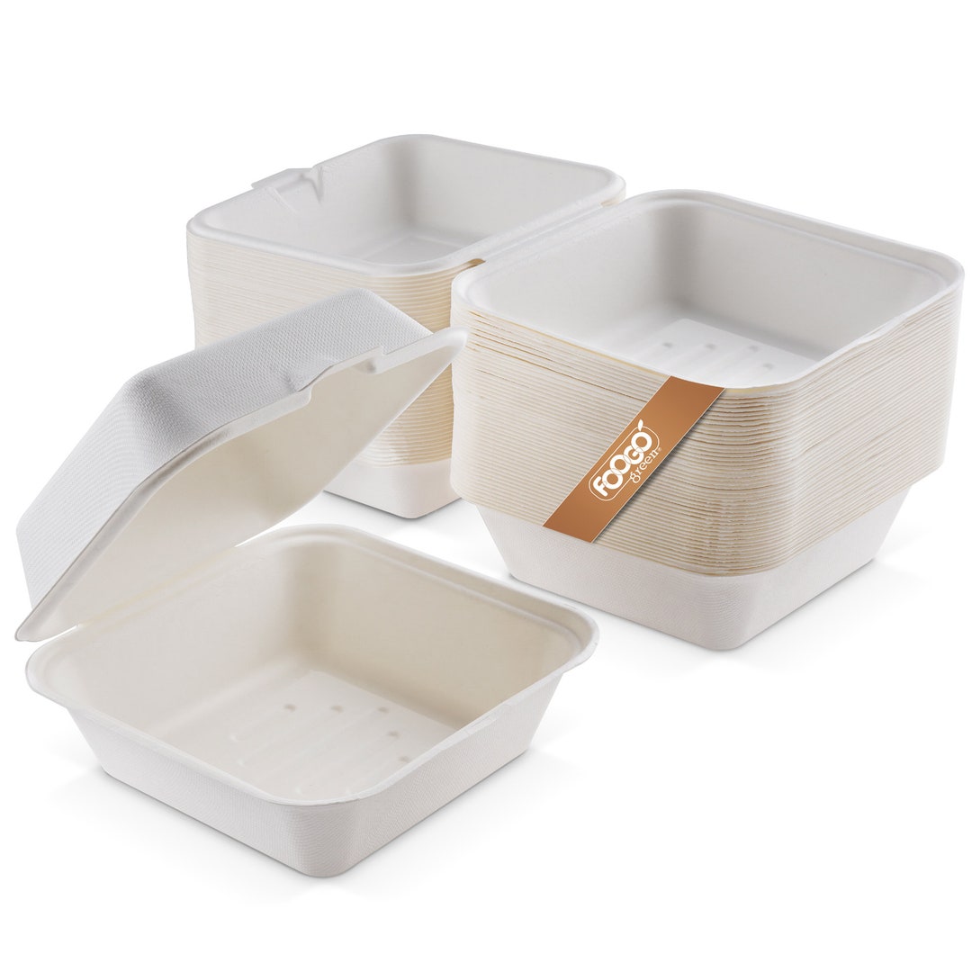 Eco-friendly Clamshell Takeaway Boxes, Made From Natural Sugarcane Pulp ...