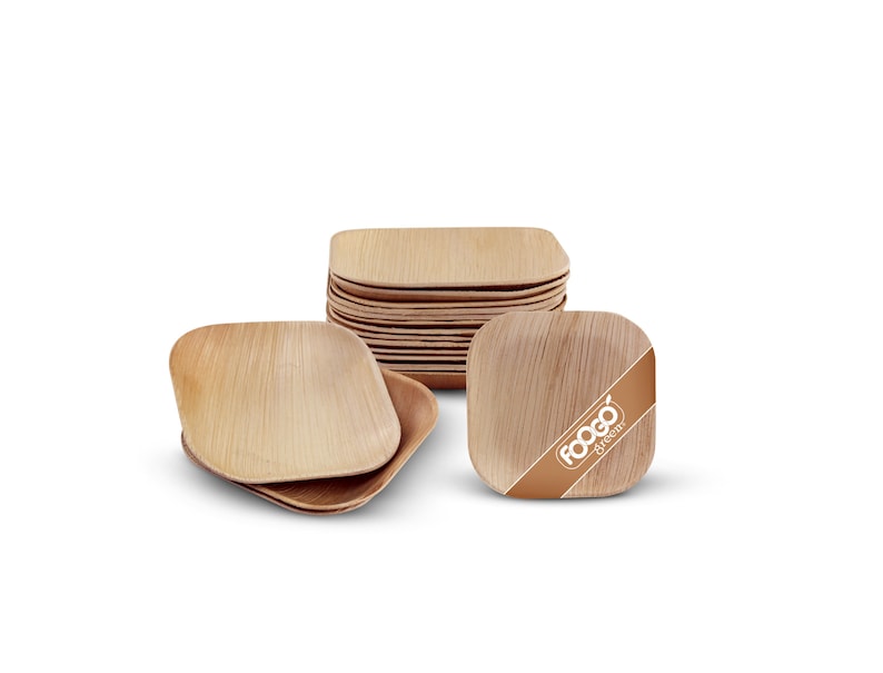 25 Pcs Xsmall Palm Leaf Disposable Plates 4 10cm Canapé, Dip, Sauce