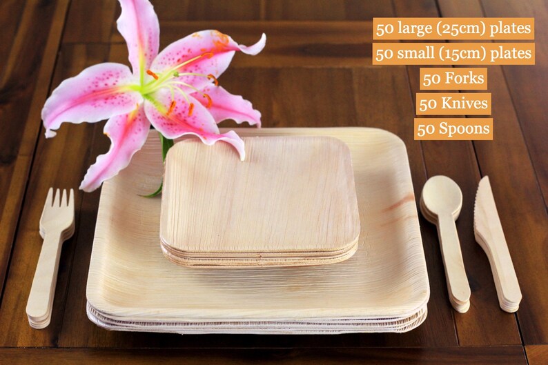 Palm Leaf Plates and Bowls Disposable Square Eco Friendly Etsy