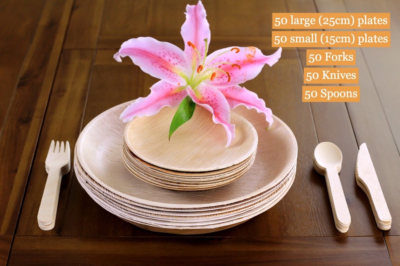 Palm Leaf Plates and Bowls Disposable Round Eco Friendly Etsy UK