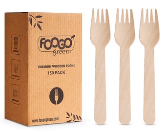 Disposable Wooden Cutlery Set, Forks, 16cm, Biodegradable Compostable, Eco Friendly Spoons Cutlery Set, Ideal for Wedding Picnic Birthday