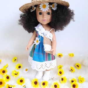 Beautiful black Enora doll + hat + handbag