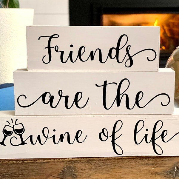 Tiered Tray Decor Bundle, Wine Bar Decor, Wine Gifts for Women, Friend Gift for Her, Home Bar Sign,  Birthday Gift for Best Friends,
