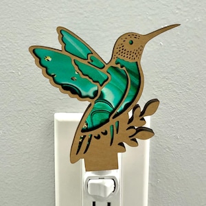 Hummingbird Night light, Stocking Stuffer for Adult Women, Bird Home Decor Gift for Housewarming, Bird Watcher Gift for Christmas, Plug in N
