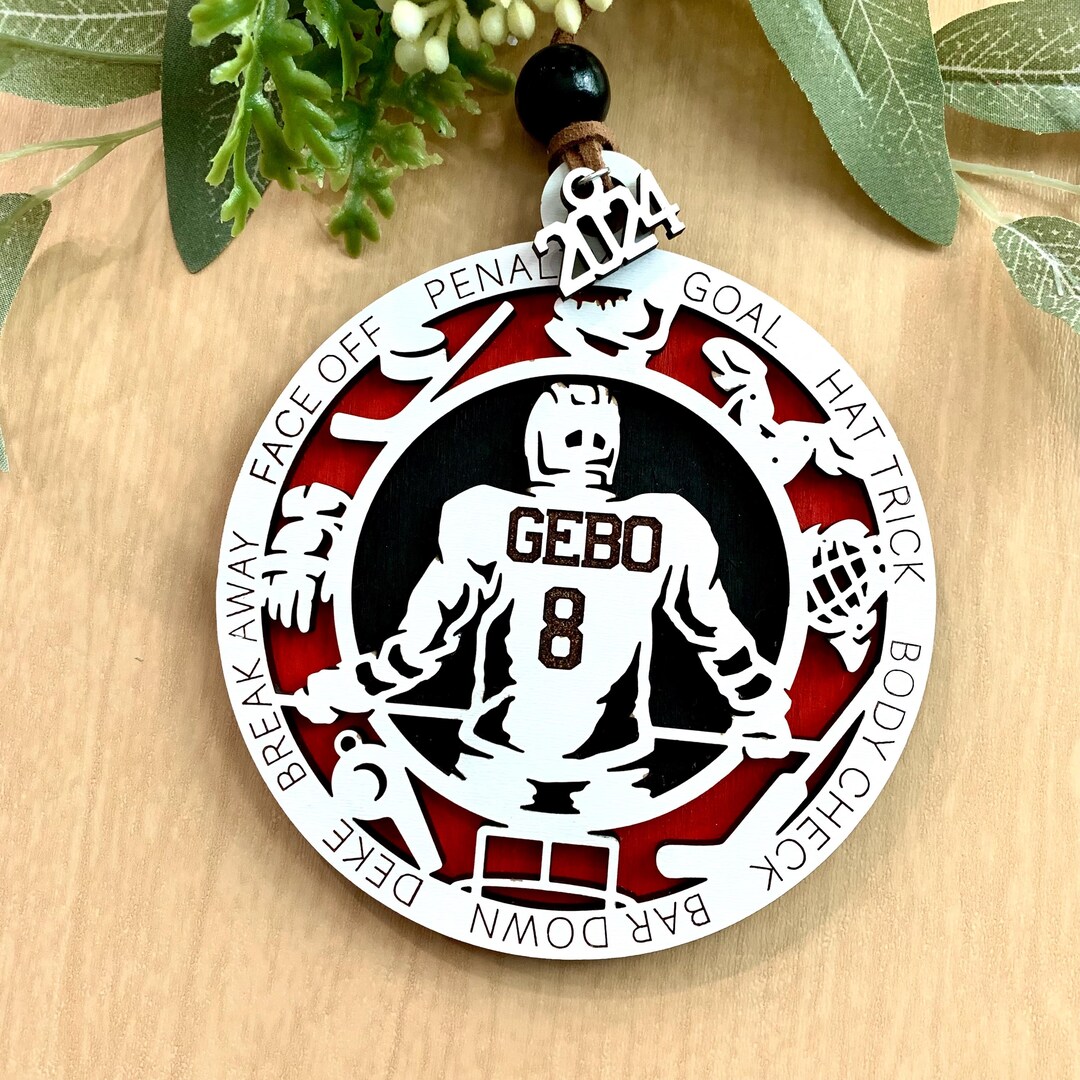 Personalized Hockey Christmas Ornament - Kidderbug Kreations