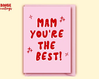 MAM Mothers day card - Card for Mam  - Card For Mothers Day, Mothers Day Card For The Best Mum, Mothers Day Card, Adorable Mothers Day Card