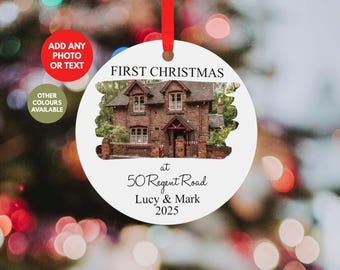 First Christmas In Our New Home Photo bauble, New Home Gift, New House ornament, New address New Home Keepsake Gift, Mortgage Gift
