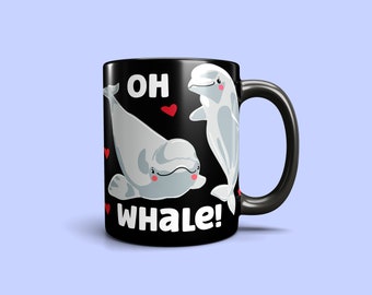 Beluga Whale mug - Beluga coffee mug - Beluga gift for her - Cute Whale cup - white whale