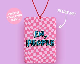 EW PEOPLE Funny Pink car air freshener for her - Retro Pink Car accessories - Girly Car gifts - Car interior decoration  - reusable car gift