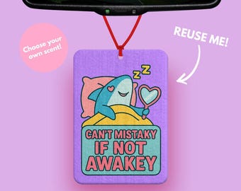 Funny Shark Car Air Freshener Hanging – Meme Car Decor Funny Pink Y2K Car Decorations – Shark Car Accessories Rearview Mirror Decor - lilac