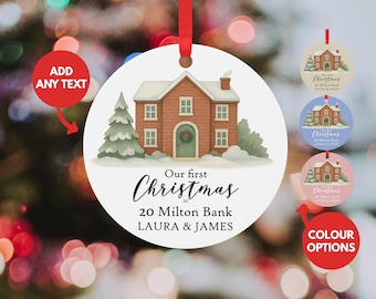 Personalised First Christmas in our New Home Bauble | Couple Gift Christmas Keepsake | Ceramic Xmas Tree Decoration | Custom | Housewarming