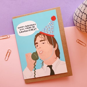 Bottom Birthday card, Rik Mayall card, Bottom tv show card, Bottom Birthday Gift for him/her, Sandwiches scene, RIk Mayall BIrthday card,