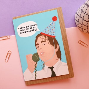 Carte d'anniversaire en bas, carte Rik Mayall, carte de série télévisée en bas, cadeau d'anniversaire en bas pour lui/elle, scène de sandwichs, carte d'anniversaire RIk Mayall,