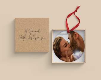 Personalised Photo Bauble, Custom Christmas Bauble, Aluminium Photo Ornament, Christmas Tree Decoration, Personalised Photo Gift Keepsake UK