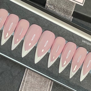 Classic V French Pink Gel Press on Nails