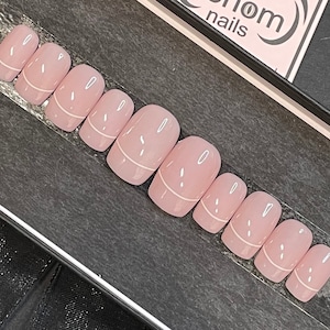 Simple French Gel Press on Nails