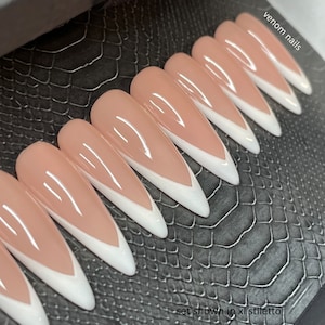 Classic V French Salmon Gel Press on Nails