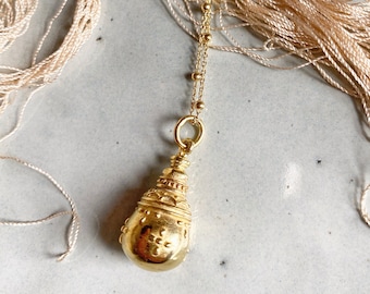 Vermeil Gold Perfume Bottle Necklace: Sterling Silver Aromatherapy Pendant