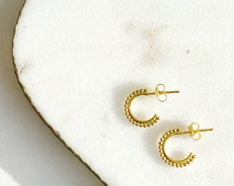 Indira oorknopjes met bobbeldetail 18k verguld sterlingzilver