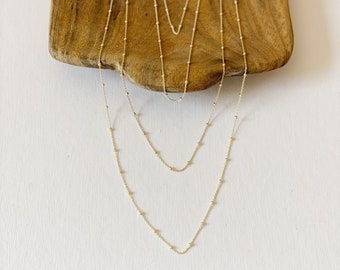 18k Gold Vermeil Satellite Chain Necklace- available in 4 lengths