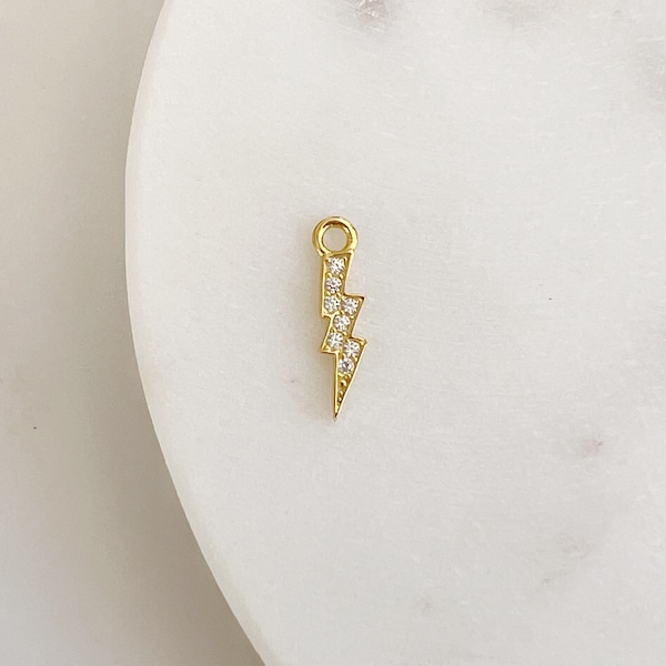 Switch and Stack “lightening bolt”  Charm - Gold Plated Sterling Silver