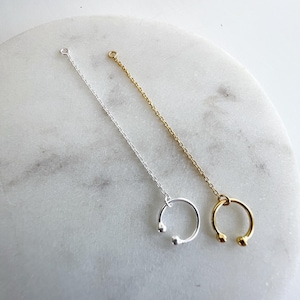 Bijou d'oreille avec chaîne - Argent sterling