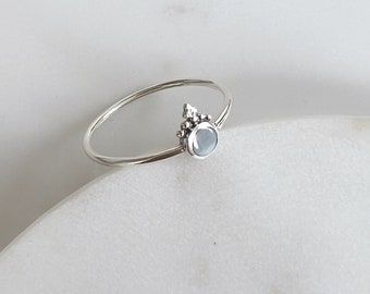 Crowned Mother of Pearl Sterling Silver Ring