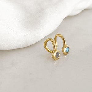 Labradorite Ear Cuff in 18k Gold Plated Sterling Silver