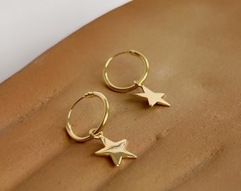 Star Huggies-ringen van 18k verguld sterlingzilver
