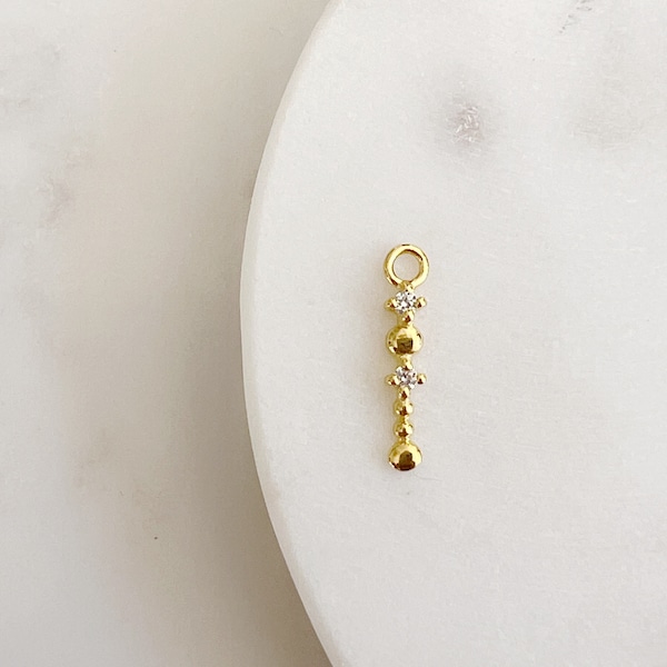 Switch and Stack “Dripping Diamond”  Charm - Gold Plated Sterling Silver